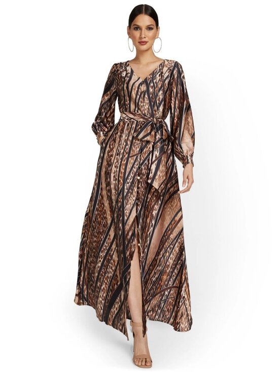 New York & Company Dresses & Skirts - New York & Company Leopard Print Faux Wrap w/ POCKETS XXL | EUC